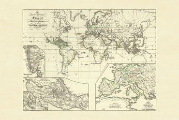 1854 Spanisches & Portugiesisches Kolonialreich Karte - Vintage Historischer Atlas Druck
