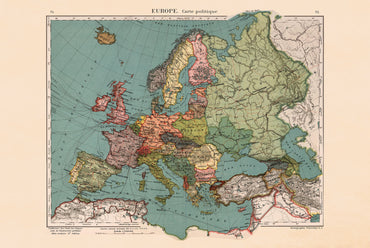 Europa 1921 - Historische Karte nach dem Ersten Weltkrieg