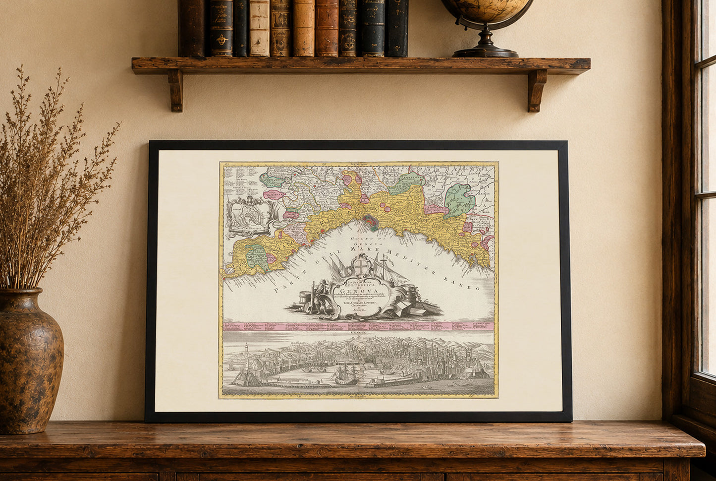 Genua Stadtkarte Poster (1777) - Vintage Panorama & Historische Italien Wandkunst