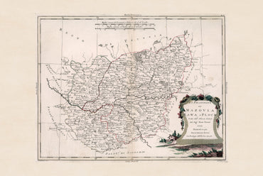 Mazovia, Rawa & Plock Historical Map Poster - 18th Century Poland Wall Art