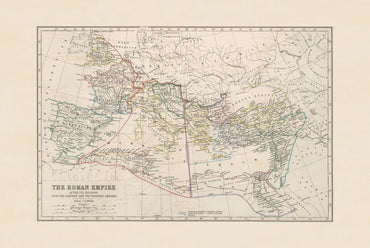 Impero romano dopo la divisione 1873 - Poster della mappa storica
