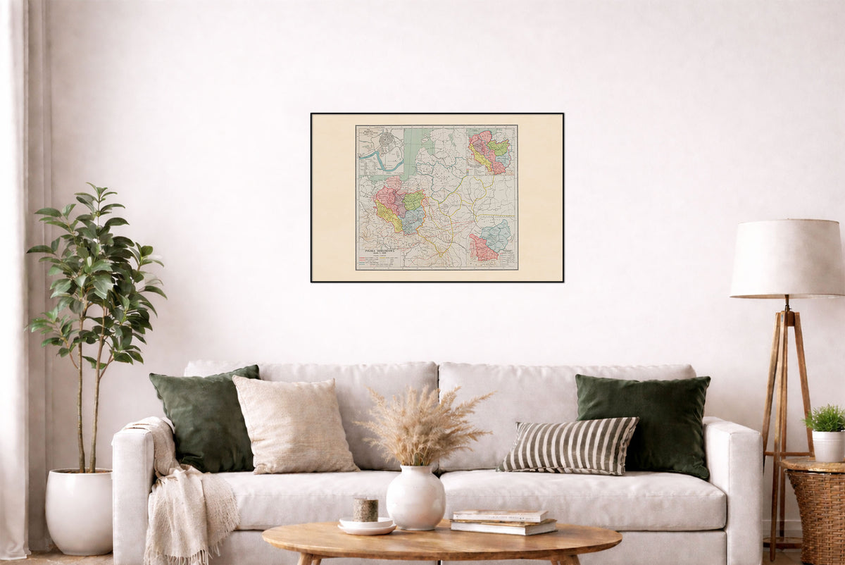 Fragmented Poland 1250 - Piast Duchies - Władysław Semkowicz 1932 Historical Map Poster