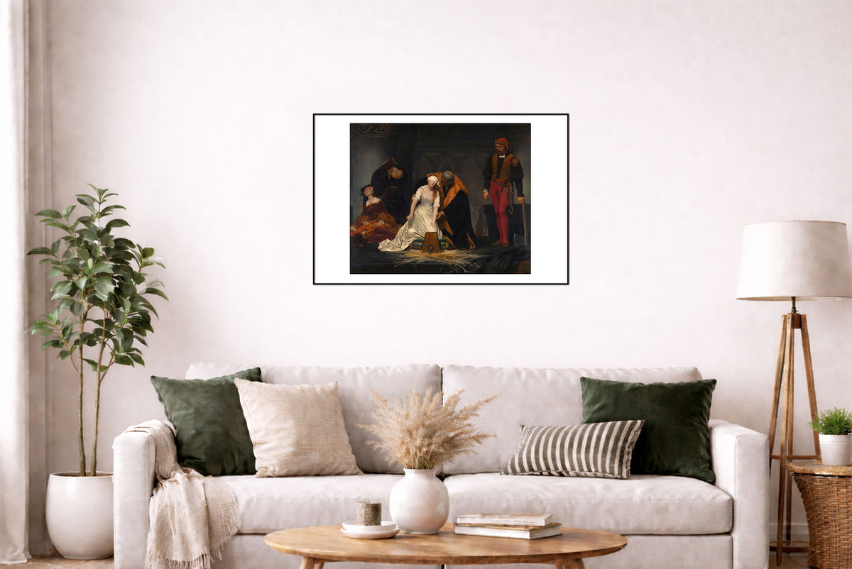 The Execution of Lady Jane Grey 1833 - Paul Delaroche - Tudor England Historical Painting Poster