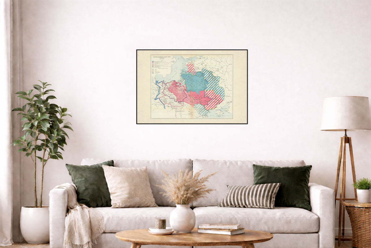 Poland’s Changing Borders 10th Century-1770 - Maurice Fallex Historical Map Poster