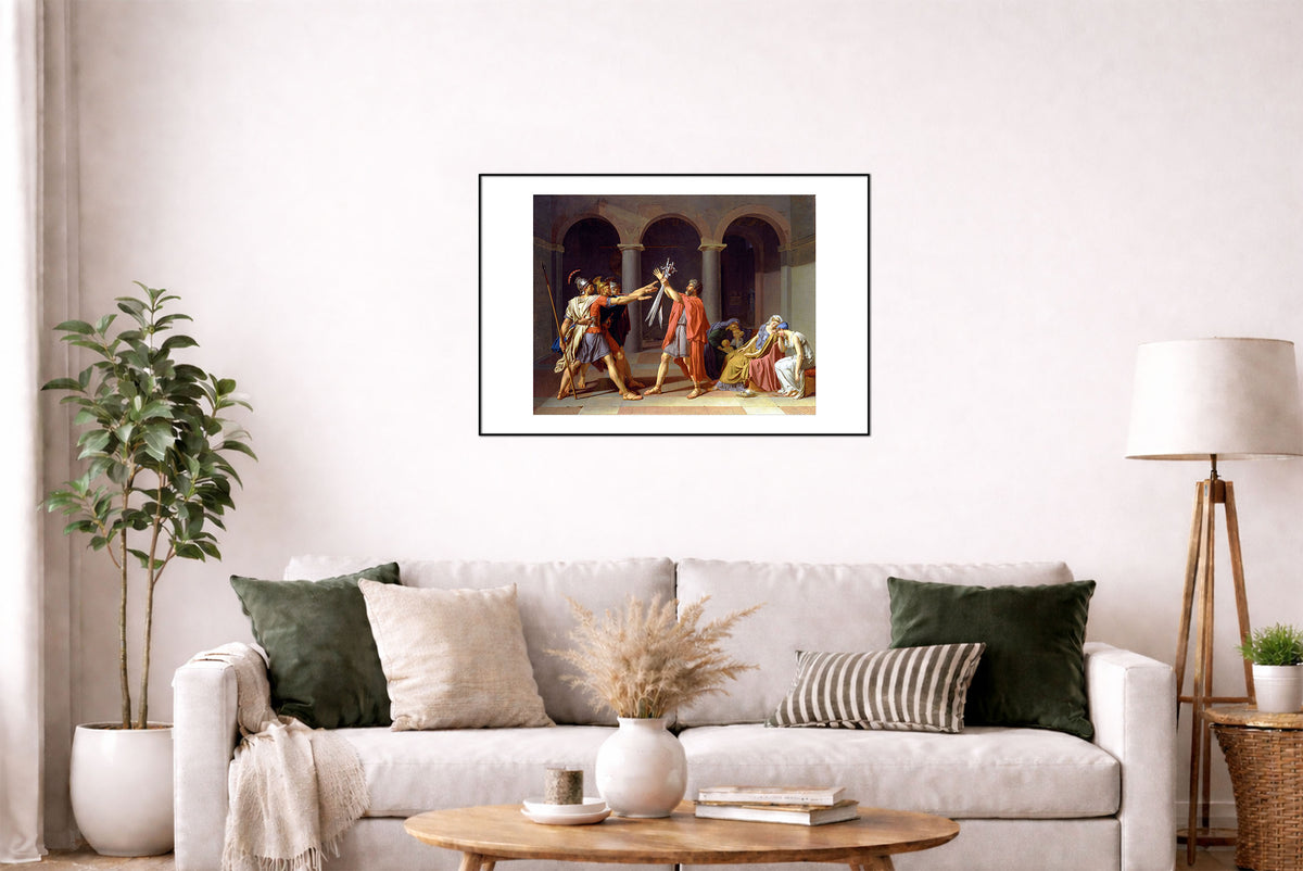 The Oath of the Horatii 1784 - Jacques-Louis David - Ancient Rome Neoclassical Painting Poster