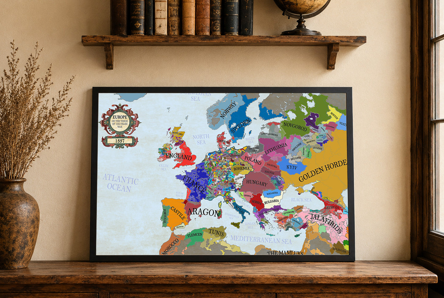 1337 Mappa dell'Europa alla vigilia della Guerra dei Cent'anni