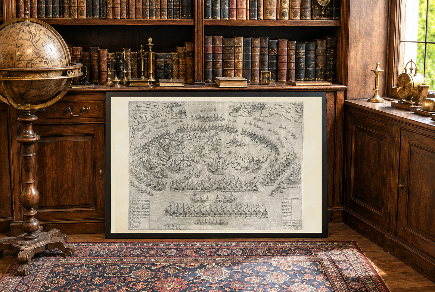Cartel del Mapa de Lepanto 1572 - Plano Histórico de la Batalla Naval de la Santa Liga contra la Flota Otomana