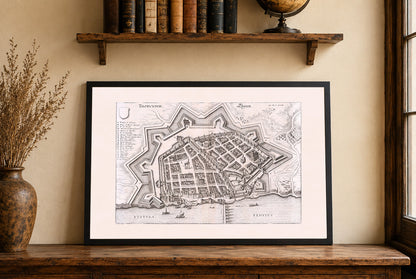 1652 Toruń Poland Antique City Map Print - Bird’s Eye View - Vintage Polish Wall Art