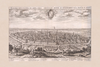 1688 Bologna - Historische Stadtmauerkarte