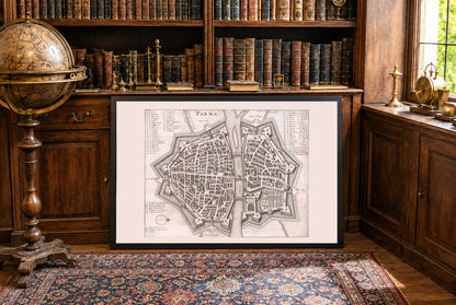 Affiche Carte de Parme 1688 - Plan de Ville du Début de l'Époque Moderne avec Détail de l'Aménagement Urbain