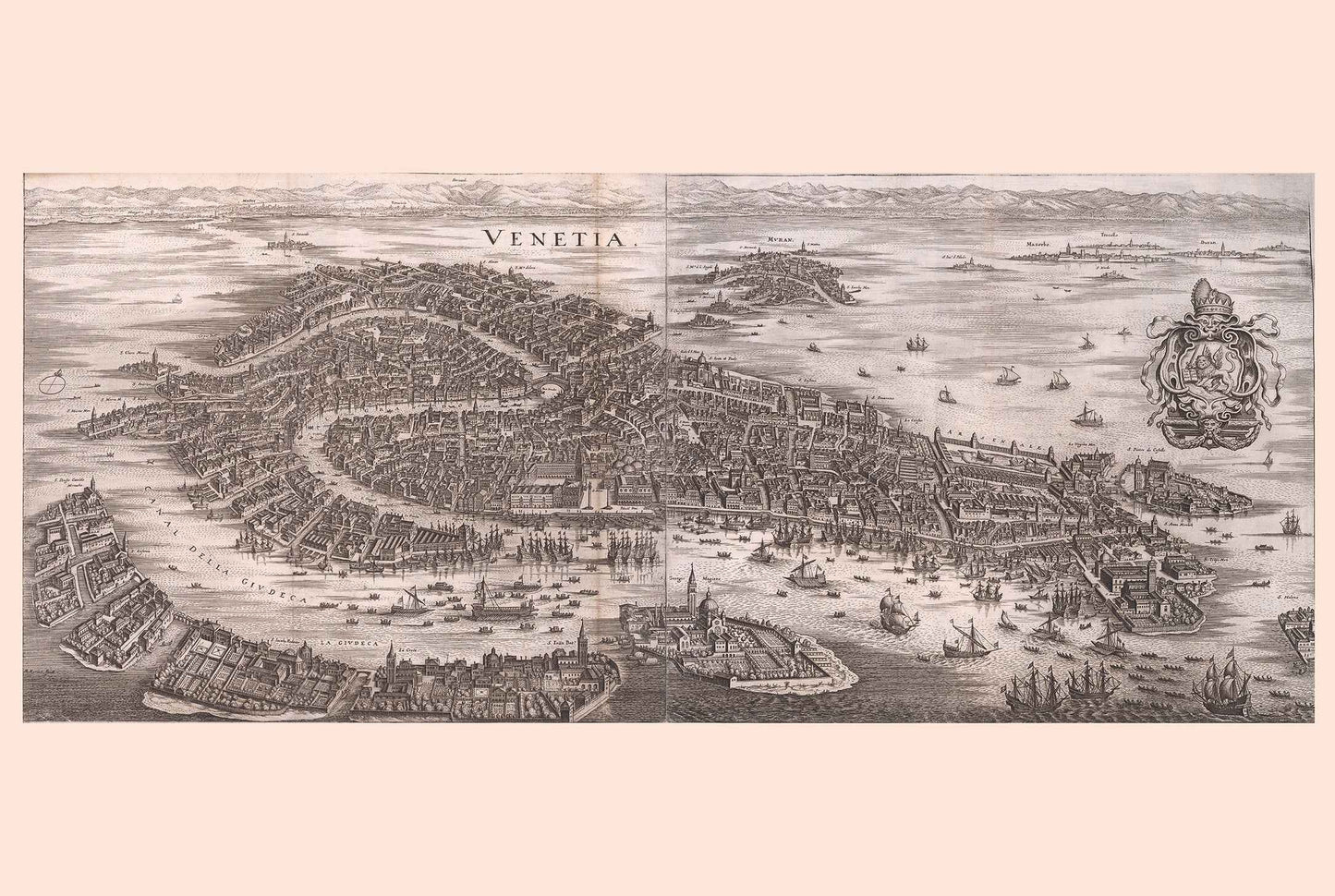 1688 Venice Map Poster - Panoramic City Plan with Grand Canal and Lagoon Detail - Strategy Maps