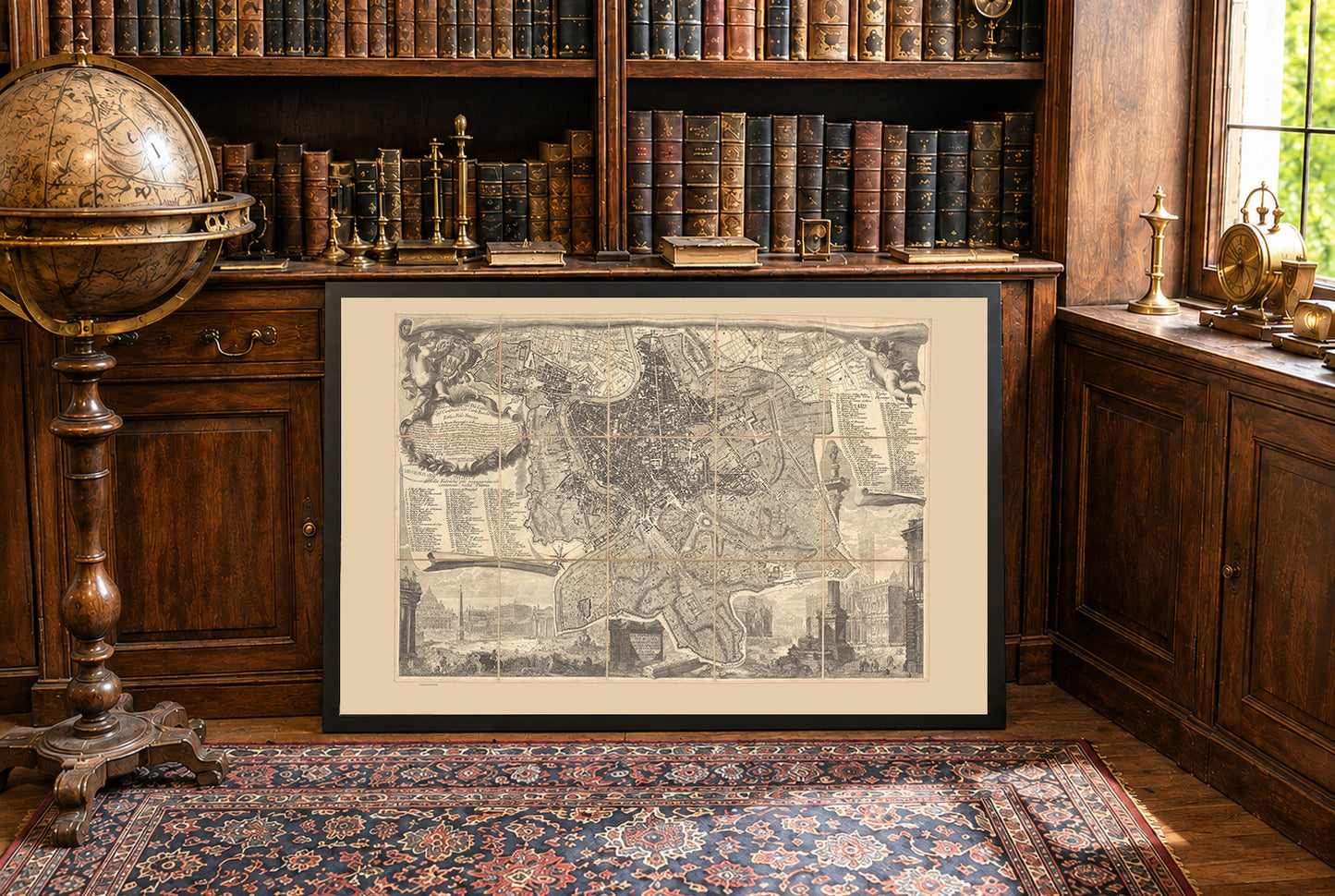 Estampe de cartographie de Rome de 1773 - Plan de ville vintage avec tracé urbain précis