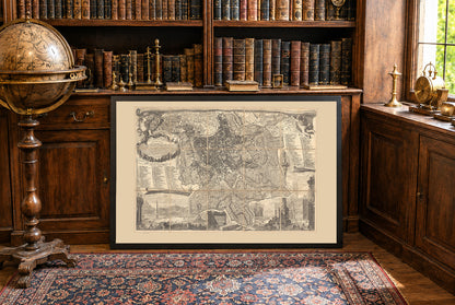 Estampe de cartographie de Rome de 1773 - Plan de ville vintage avec tracé urbain précis