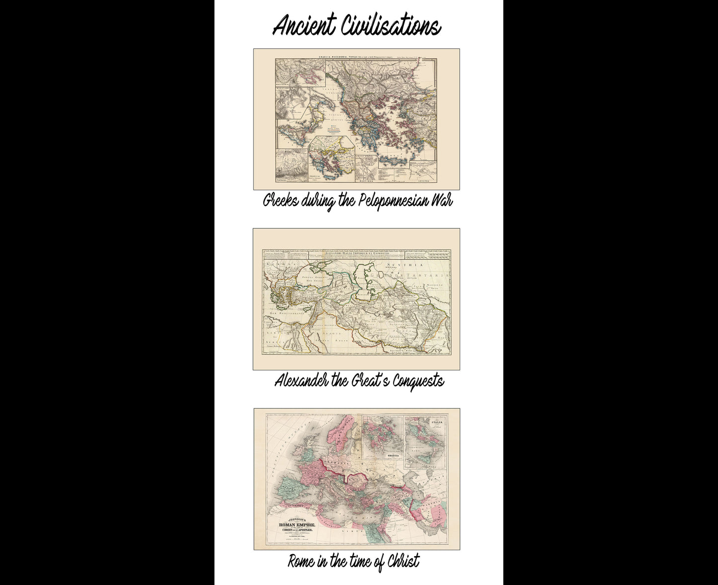Poster des Civilisations Anciennes - Grèce, Alexandre le Grand et Empire Romain
