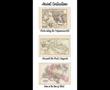 Poster Mappa delle Antiche Civiltà - Grecia, Alessandro Magno e Impero Romano Arte Murale