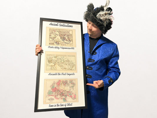 Poster Mappa delle Antiche Civiltà - Grecia, Alessandro Magno e Impero Romano Arte Murale