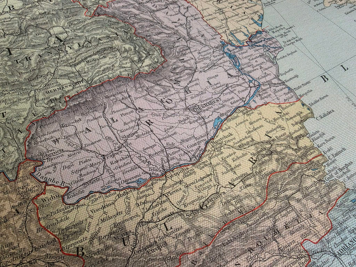 Penisola balcanica 1904 - Stati e province - Poster della mappa storica di Edward Stanford