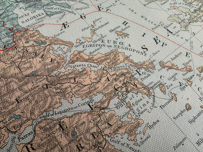 Penisola balcanica 1904 - Stati e province - Poster della mappa storica di Edward Stanford