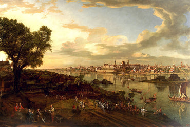 Poster Bellotto Veduta di Varsavia da Praga - Arte Vintage del Paesaggio Urbano di Varsavia