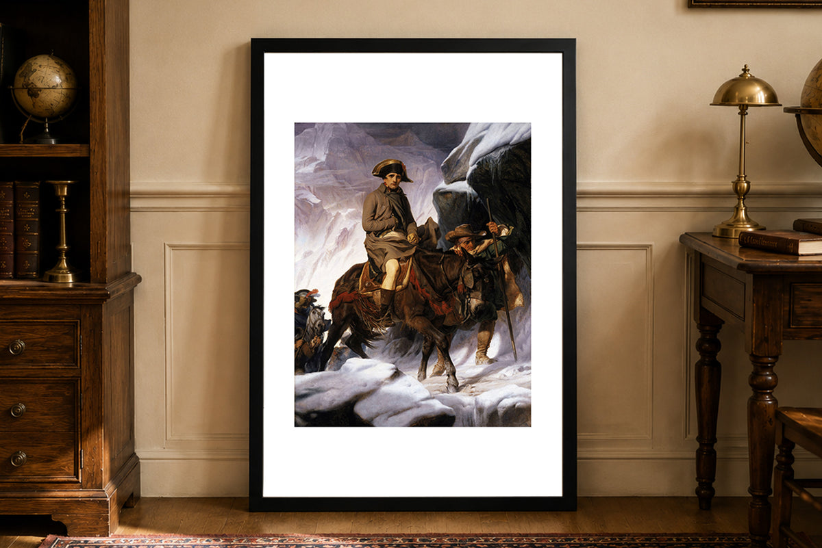 Bonaparte Przekraczający Alpy 1850 - Paul Delaroche - Napoleon Bonaparte - Historyczny Plakat z Obrazem