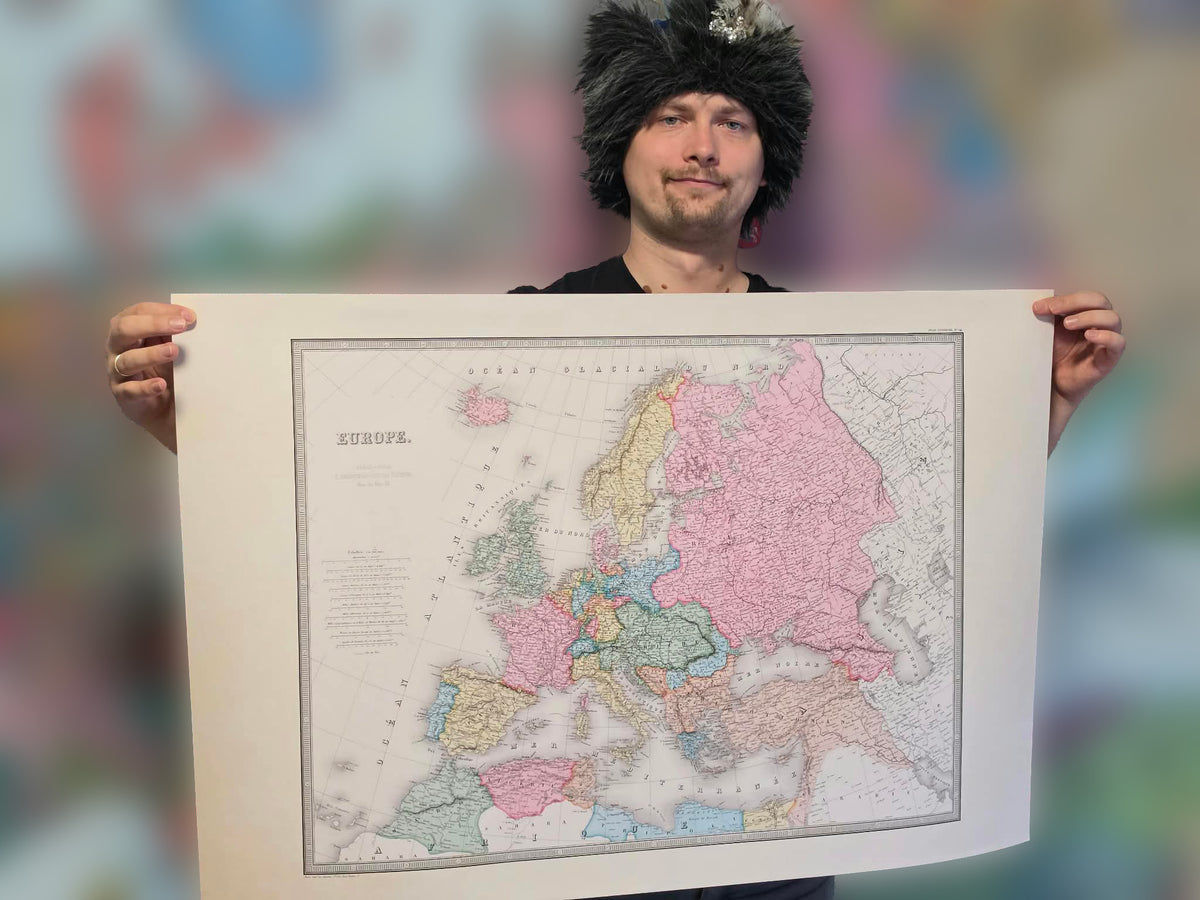 Europe 1862 - Carte Historique à l'Époque du Nationalisme