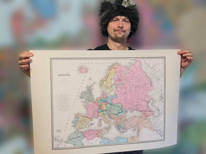 Europe 1862 - Carte Historique à l'Époque du Nationalisme