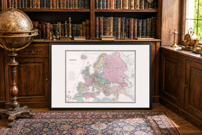 Europe 1862 - Carte Historique à l'Époque du Nationalisme