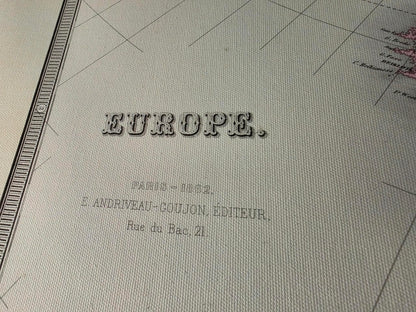 Europe 1862 - Carte Historique à l'Époque du Nationalisme