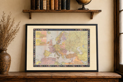 Politisches Europakarten-Poster (1938) – Vintage-Wandkunst mit Europa vor dem Zweiten Weltkrieg