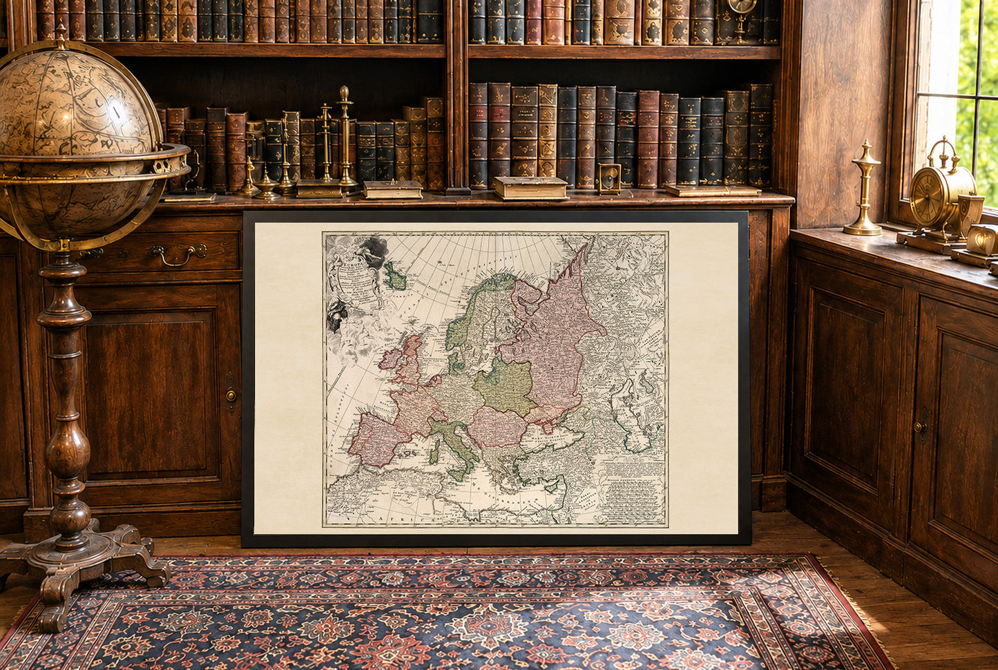 Europa nel 1743 - Mappa storica da parete della Guerra di successione austriaca