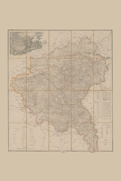 Großherzogtum Posen Karte Poster (1843) - Vintage Großpolen Historische Wandkunst