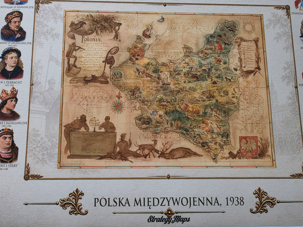 History of Poland Collection - 3 Historical Maps & Polish Rulers - Map Poster