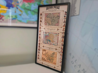 History of Poland Collection - 3 Historical Maps & Polish Rulers - Map Poster