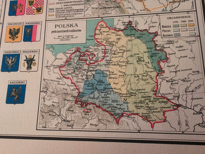 Poster Mappa della Storia della Polonia - 10 Mappe Storiche da Mieszko I al Ducato di Varsavia