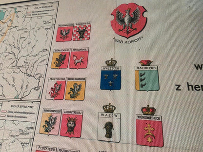 Poster Mappa della Storia della Polonia - 10 Mappe Storiche da Mieszko I al Ducato di Varsavia