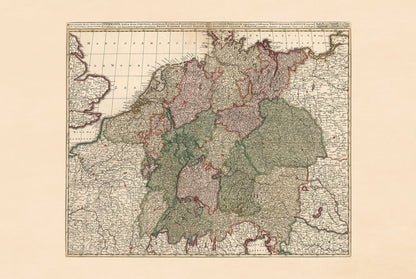Sacro Romano Impero 1740 – Mappa storica dell'Europa centrale