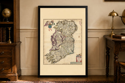 Poster Carte de l’Irlande (1690) - Décoration Murale Vintage du Royaume d’Irlande
