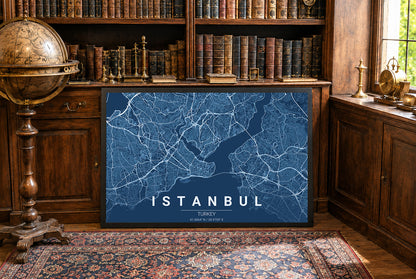 Mapa de plano de Estambul - Arte de pared moderno de calles de la ciudad