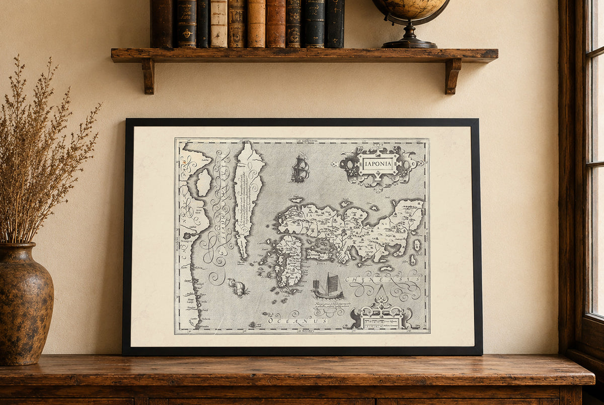 Japan & Korea 1607 - Iaponia - Mercator & Hondius Historical Map Poster