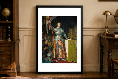 Joanna d'Arc podczas Koronacji Karola VII 1854 - Jean-Auguste-Dominique Ingres - Średniowieczna Francja - Historyczny Plakat z Obrazem