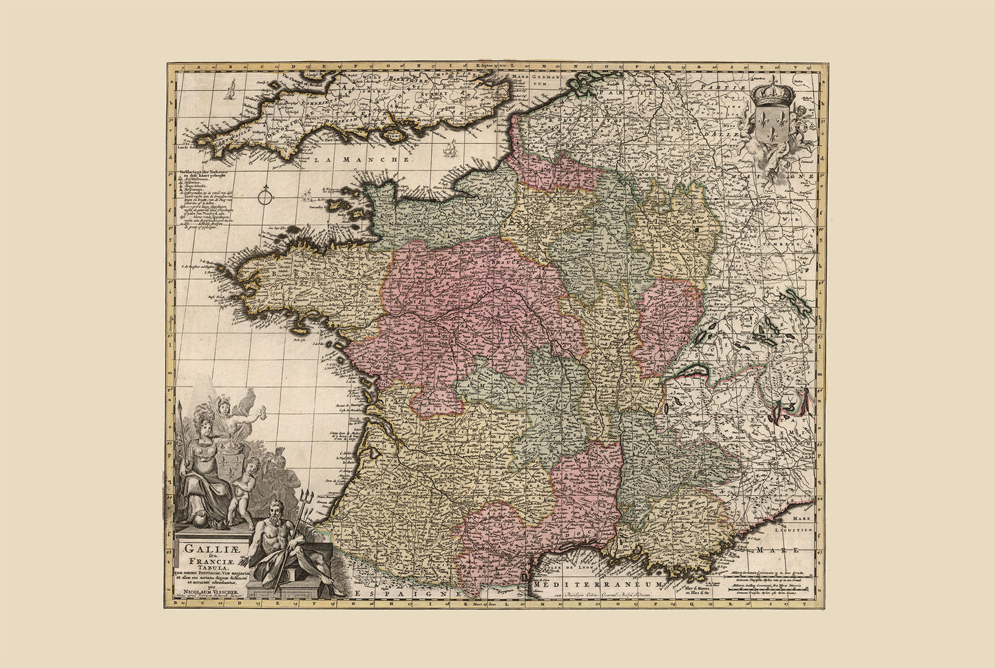 Reino de Francia 1740 – Mapa histórico del siglo XVIII