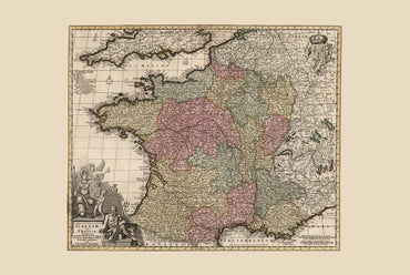 Regno di Francia 1740 – Mappa storica del XVIII secolo