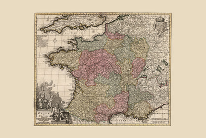 Reino de Francia 1740 – Mapa histórico del siglo XVIII