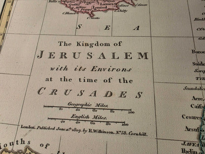 Reino de Jerusalén durante las Cruzadas - Póster de mapa histórico