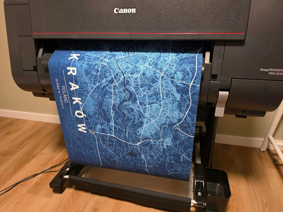 Mappa Blueprint di Cracovia - Arte da parete moderna delle strade della città
