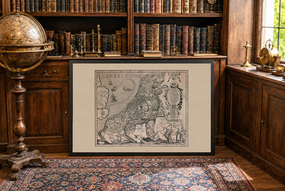 Poster Mappa Leo Belgicus (1617) - Arte di Paesi Bassi e Belgio