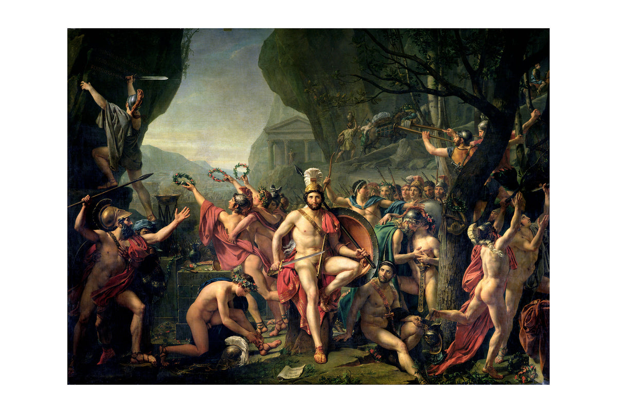 Léonidas aux Thermopyles 1814 - Jacques-Louis David - Les 300 Spartiates - Affiche Peinture Historique