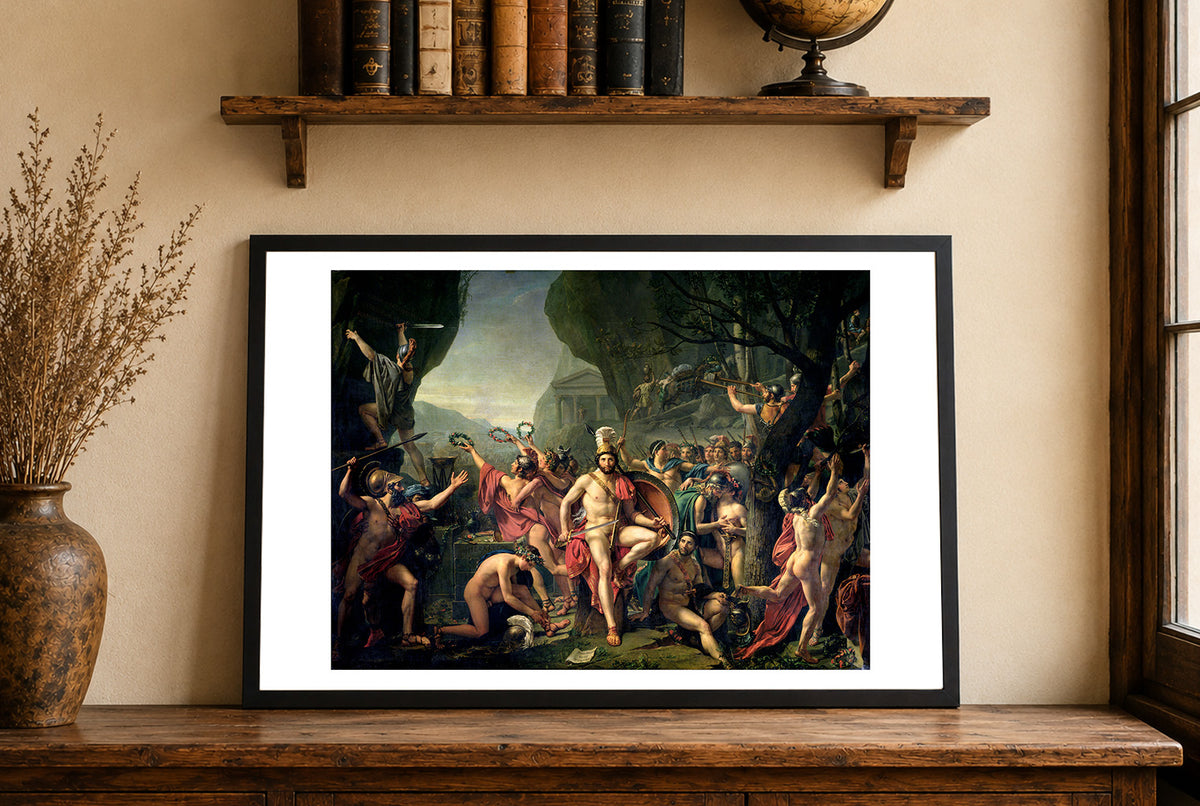Léonidas aux Thermopyles 1814 - Jacques-Louis David - Les 300 Spartiates - Affiche Peinture Historique