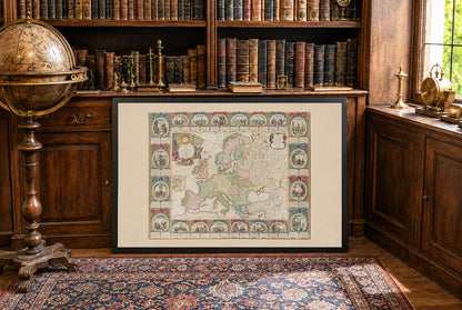 Map of Europe 1776 - 24 Historical Scenes - Jean Baptiste Louis Clouet Historical Map Poster