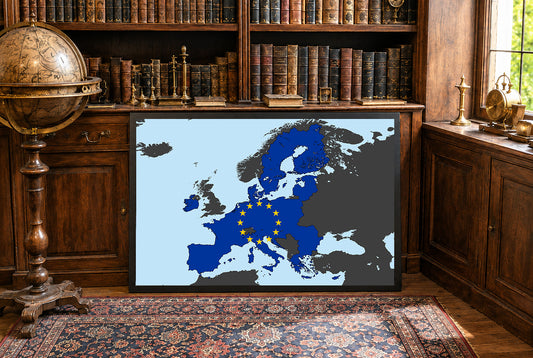 Stampa Mappa Moderna dell'Unione Europea - Confini dei Paesi UE Poster da Parete